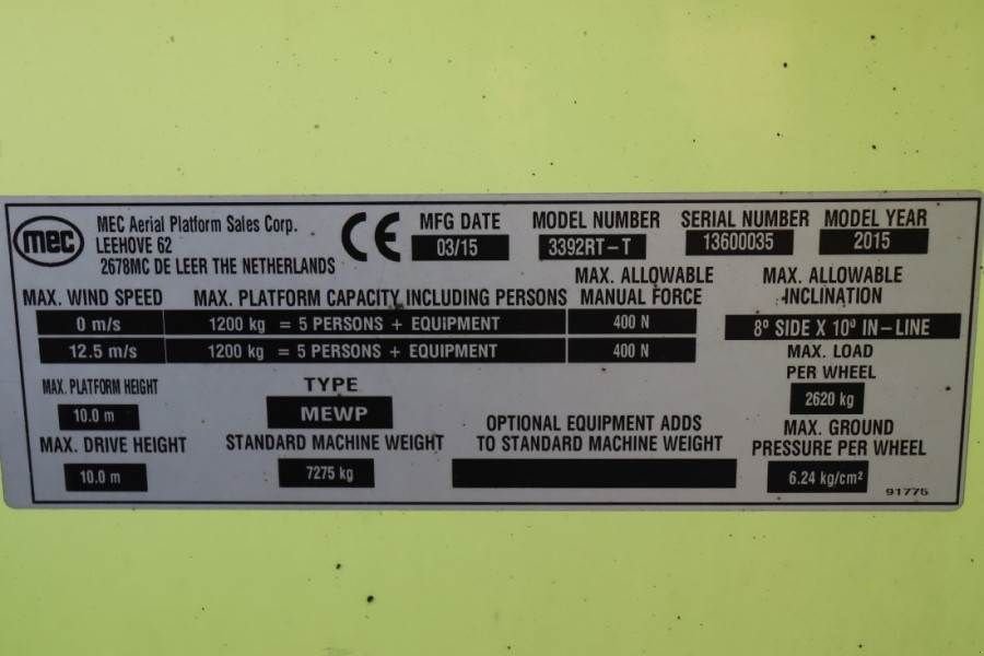 Teleskoparbeitsbühne του τύπου Sonstige MEC 3392RT-T Diesel, 4x4 Drive, 12m Working Height, 12, Gebrauchtmaschine σε Groenlo (Φωτογραφία 8)