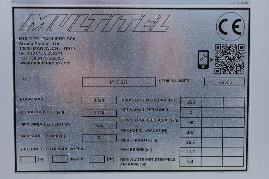 Teleskoparbeitsbühne от тип Sonstige Multitel MTE270 Valid inspection, *Guarantee! Driving Licen, Gebrauchtmaschine в Groenlo (Снимка 7)