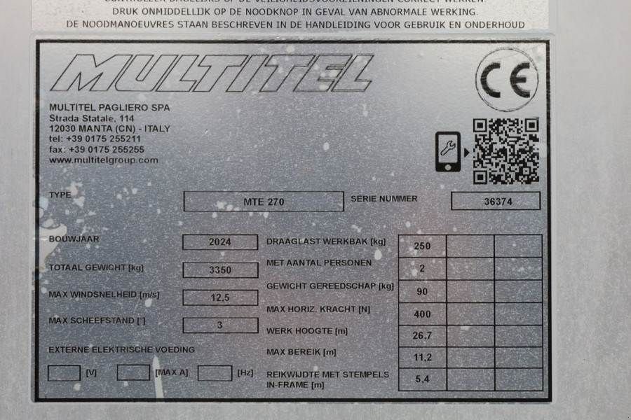 Teleskoparbeitsbühne του τύπου Sonstige Multitel MTE270 Valid inspection, *Guarantee! Driving Licen, Gebrauchtmaschine σε Groenlo (Φωτογραφία 7)