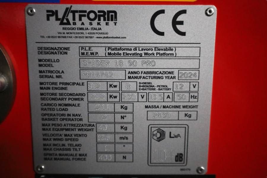 Teleskoparbeitsbühne a típus Sonstige Platform BAS Spider 18.90 PRO CE Declaration, Vali, Gebrauchtmaschine ekkor: Groenlo (Kép 7)