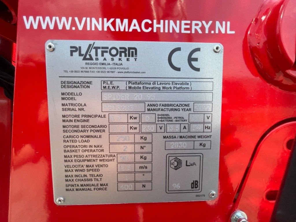 Teleskoparbeitsbühne of the type Sonstige Platform Basket Spider 20.95 NEW/ SOLD, Neumaschine in WIJCHEN (Picture 4)