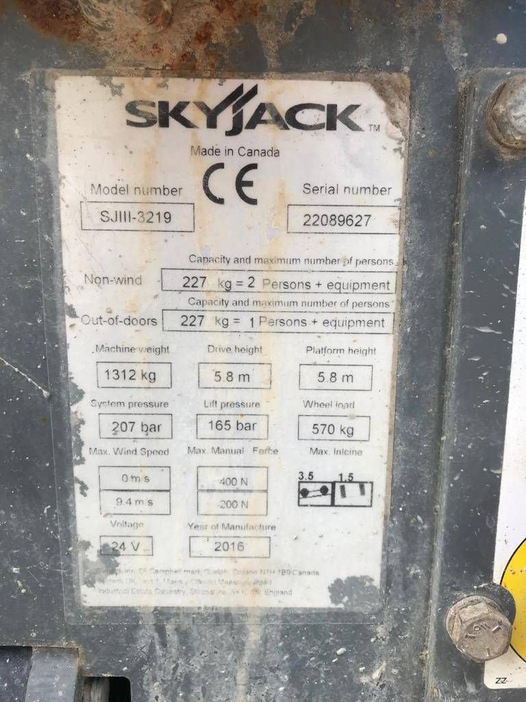 Teleskoparbeitsbühne Türe ait Sonstige Sky Jack SJ 3219, Gebrauchtmaschine içinde Sittard (resim 5)