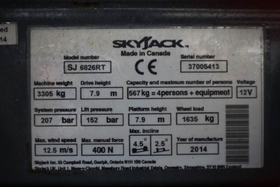 Teleskoparbeitsbühne a típus Sonstige Sky Jack SJ6826 Diesel, 4x4 Drive, 10m Working Height, 567k, Gebrauchtmaschine ekkor: Groenlo (Kép 7)