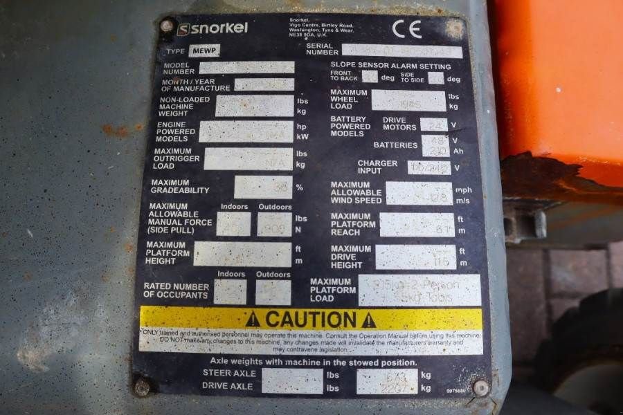 Teleskoparbeitsbühne Türe ait Sonstige Snorkel A38E Valid Inspection, Electric, 13.5m Working Hei, Gebrauchtmaschine içinde Groenlo (resim 8)