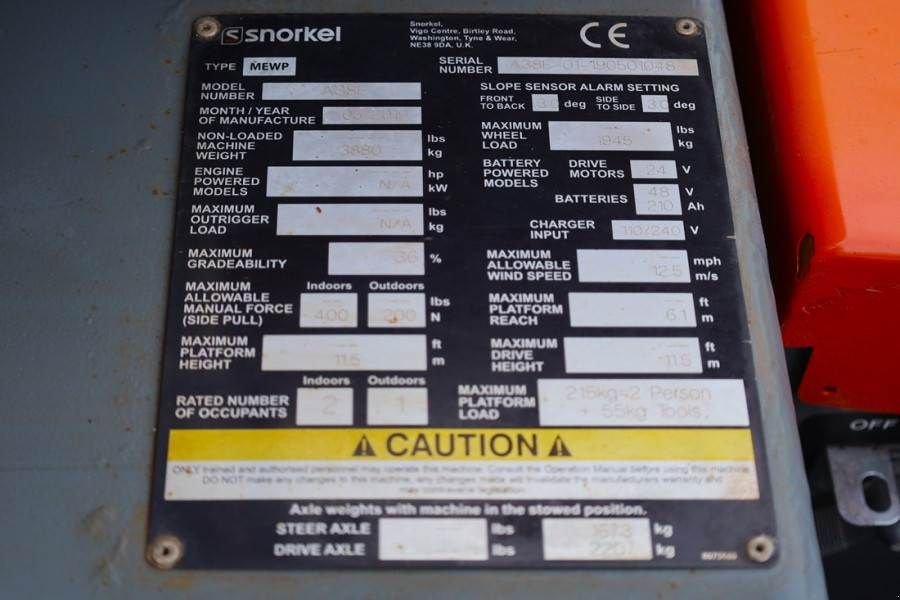 Teleskoparbeitsbühne typu Sonstige Snorkel A38E Valid Inspection, Electric, 13.5m Working Hei, Gebrauchtmaschine v Groenlo (Obrázek 7)