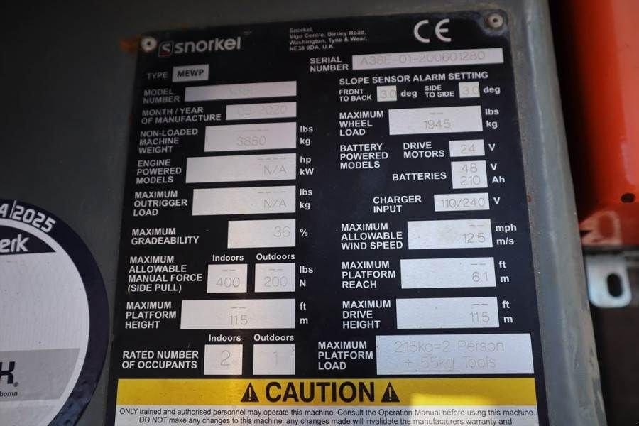 Teleskoparbeitsbühne of the type Sonstige Snorkel A38E Valid Inspection, *Guarantee! Electric, 13.5m, Gebrauchtmaschine in Groenlo (Picture 7)