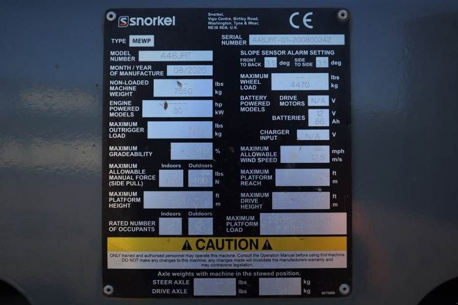 Teleskoparbeitsbühne van het type Sonstige Snorkel A46JRT VALID INSPECTION, *GUARANTEE! Diesel, 4x4 D, Gebrauchtmaschine in Groenlo (Foto 7)