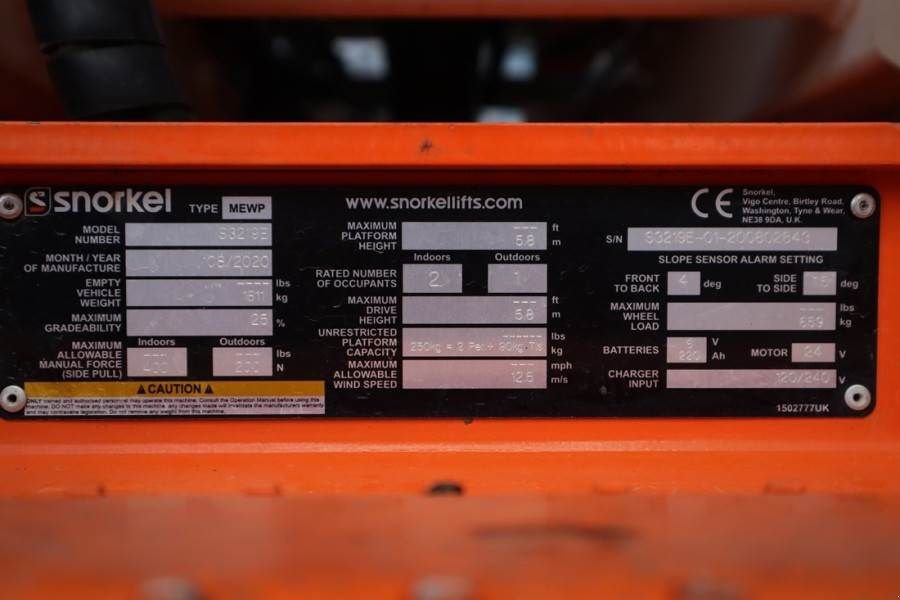 Teleskoparbeitsbühne Türe ait Sonstige Snorkel S3219E Valid Inspection, *Guarantee! ,Electric, 8m, Gebrauchtmaschine içinde Groenlo (resim 7)