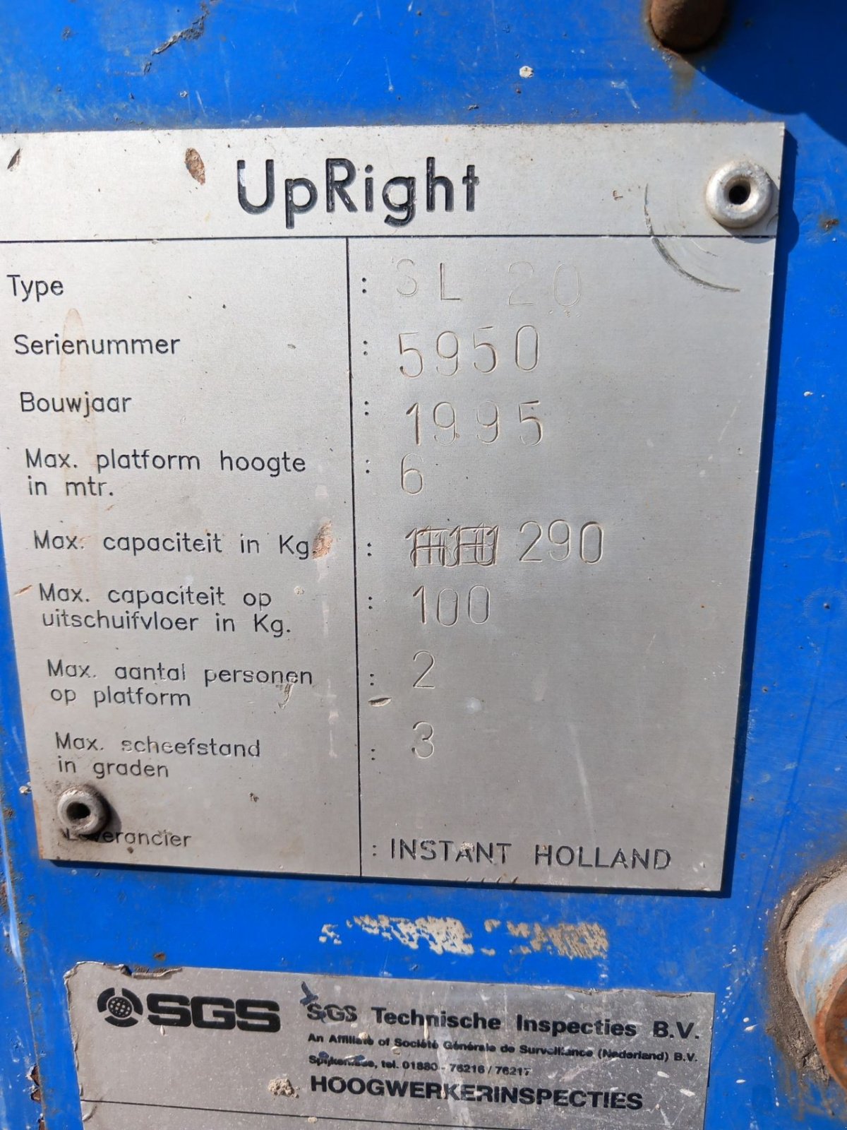 Teleskoparbeitsbühne van het type Sonstige Up Right Up Right Sl20., Gebrauchtmaschine in Alblasserdam (Foto 6)