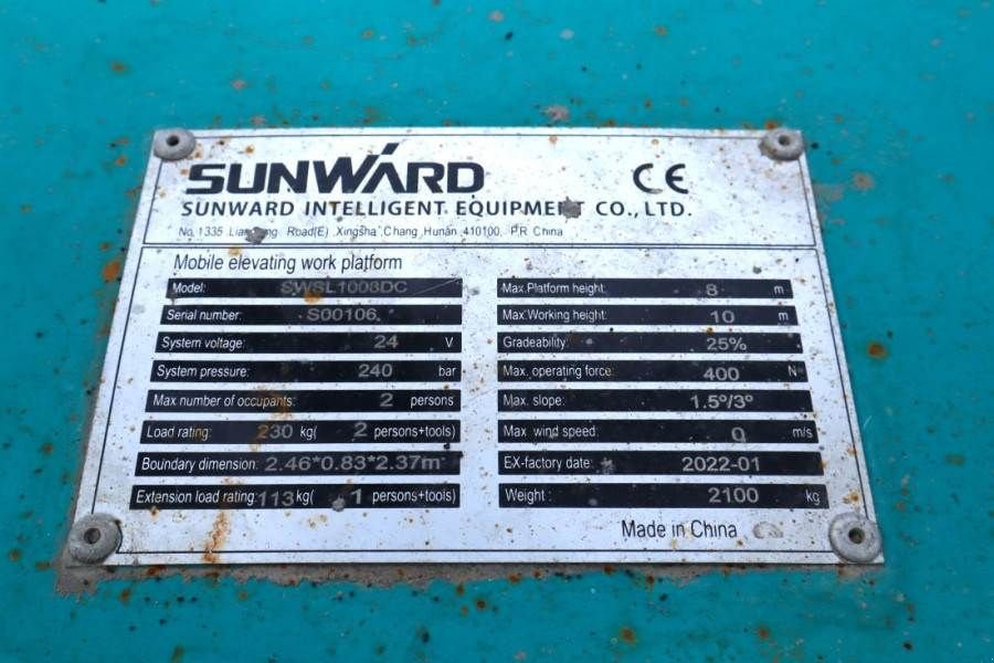 Teleskoparbeitsbühne van het type Sunward SWSL1008DC Very Low Hours, CE Declaration, Valid I, Gebrauchtmaschine in Groenlo (Foto 8)