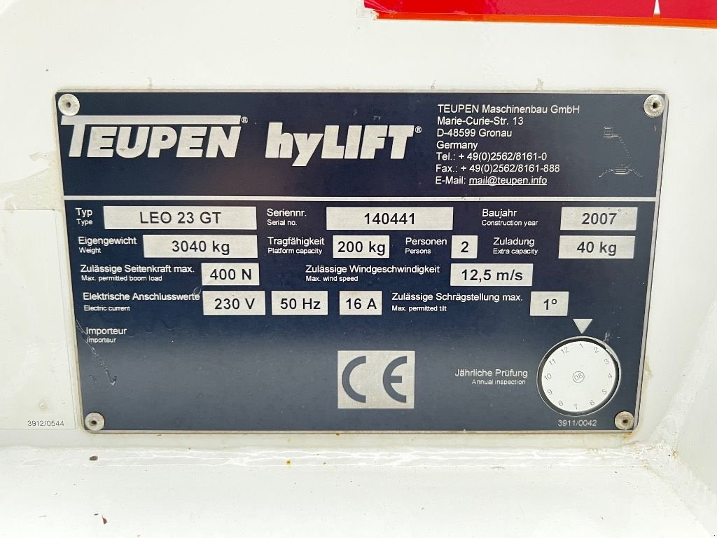 Teleskoparbeitsbühne van het type Teupen Leo 23 GT, Gebrauchtmaschine in WIJCHEN (Foto 5)