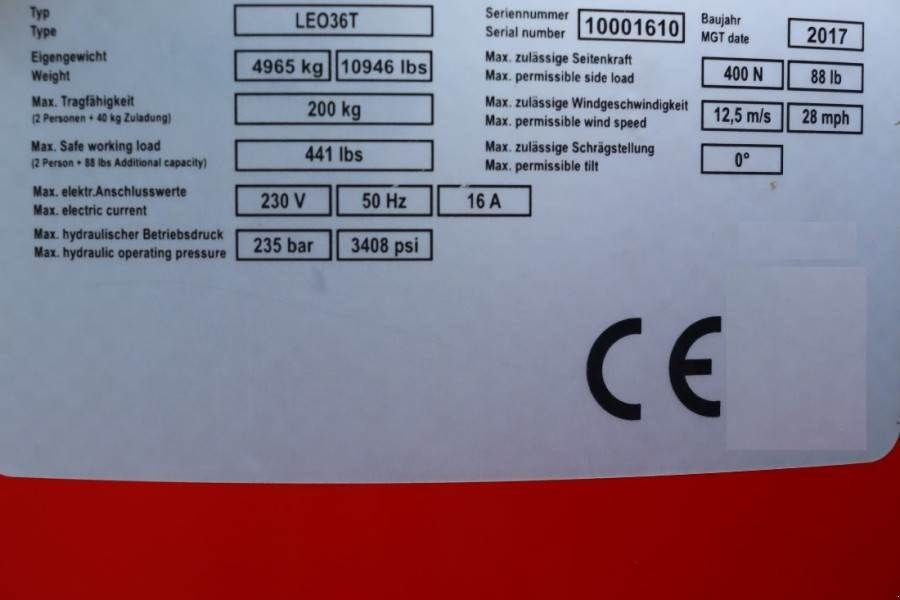 Teleskoparbeitsbühne от тип Teupen Leo 36t Valid inspection, *Guarantee! 230 V Electr, Gebrauchtmaschine в Groenlo (Снимка 7)