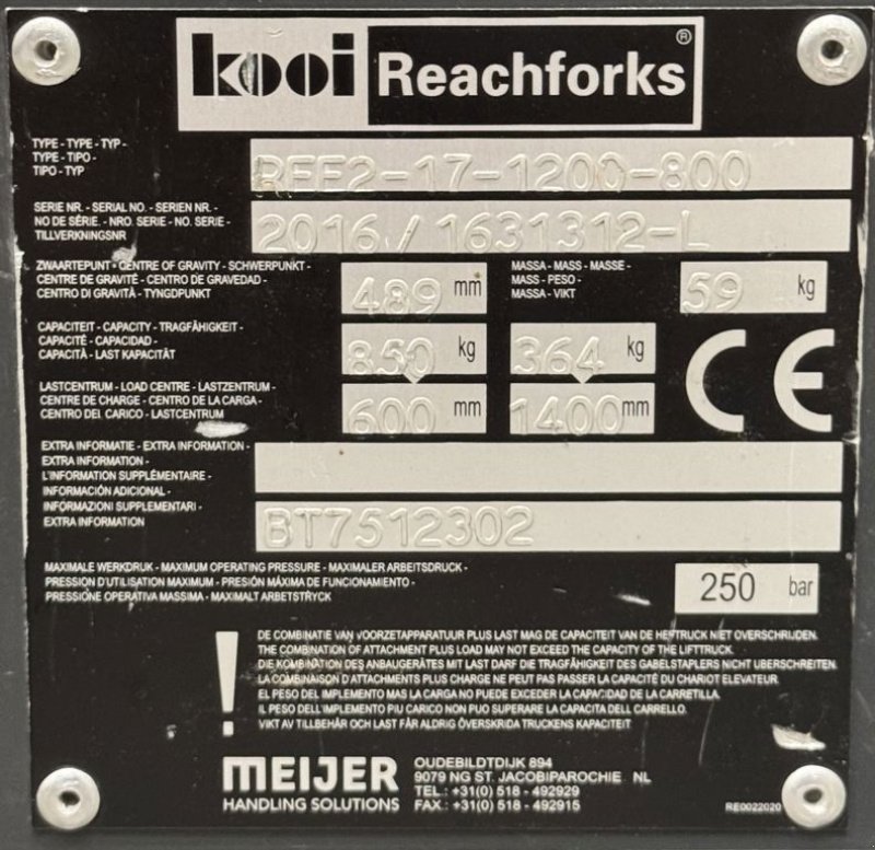 Teleskoplader typu BT RRE160 - MET REACHVORKEN, Gebrauchtmaschine w Barneveld (Zdjęcie 7)