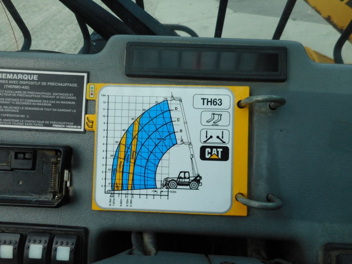 Teleskoplader Türe ait CAT TH63 ( 12,5m + 3t ) mit Schaufel und Gabel, Gebrauchtmaschine içinde St. Nikolai ob Draßling (resim 15)