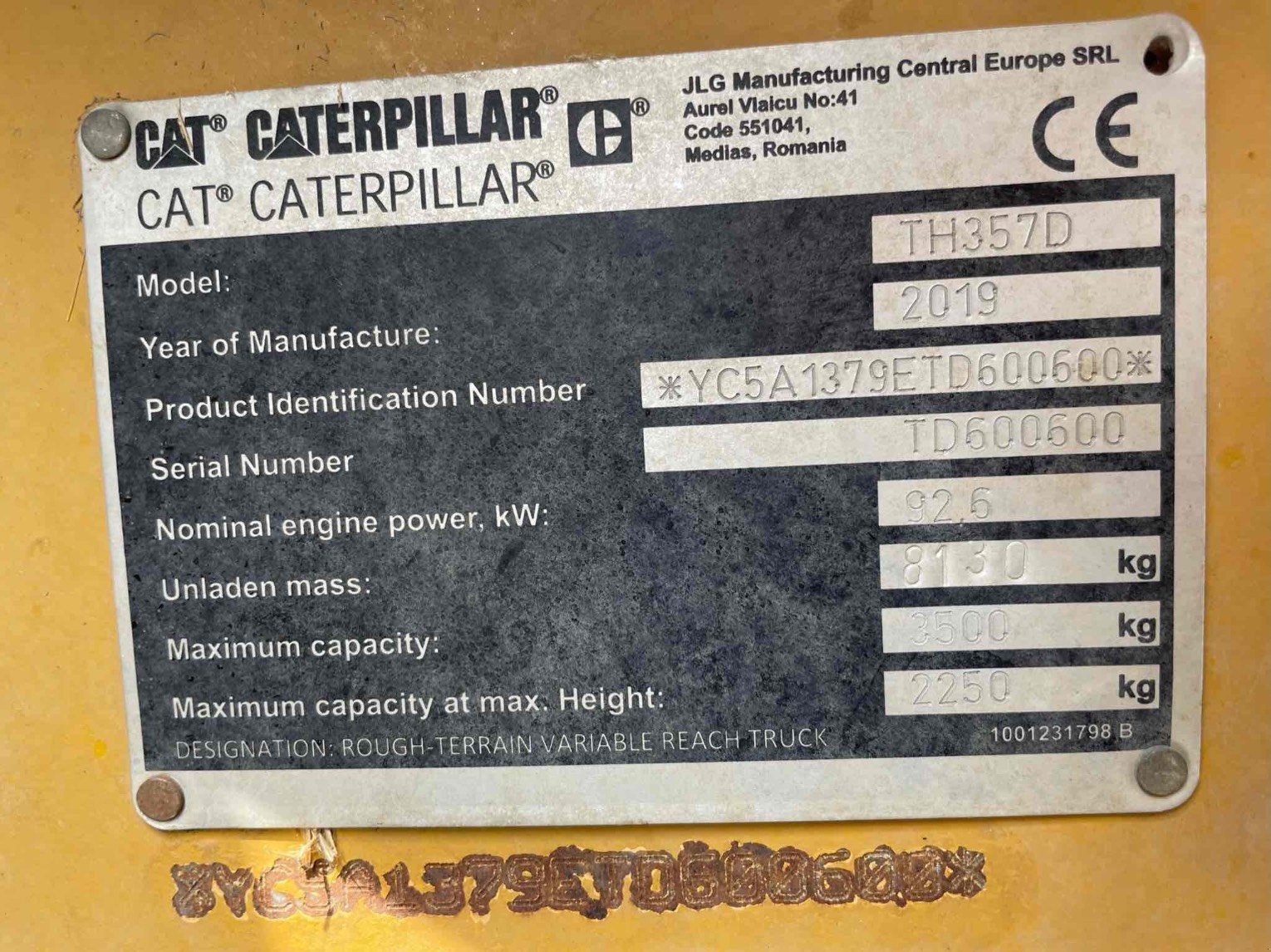 Teleskoplader tip Caterpillar TH357DAG PERFORMANCE, Gebrauchtmaschine in SAINT CLAIR SUR ELLE (Poză 11)