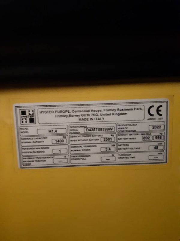 Teleskoplader del tipo Hyster R1.4, Gebrauchtmaschine en Barneveld (Imagen 5)