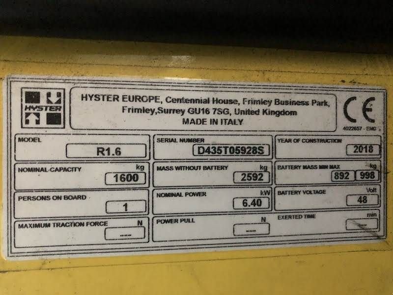 Teleskoplader tip Hyster R1.6, Gebrauchtmaschine in Aalst (Poză 8)