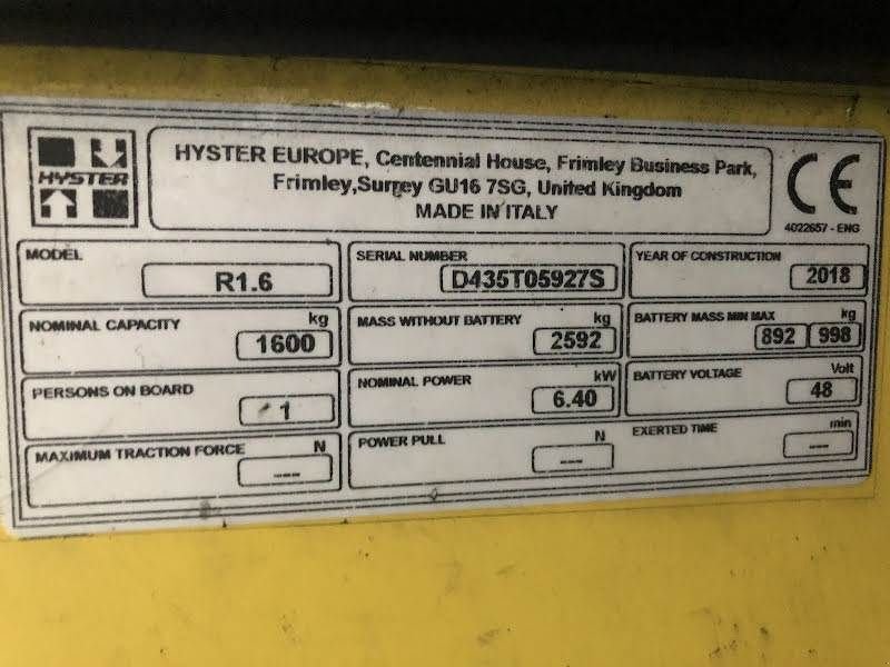 Teleskoplader del tipo Hyster R1.6, Gebrauchtmaschine In Aalst (Immagine 8)