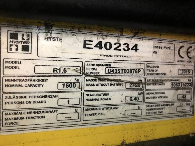 Teleskoplader del tipo Hyster R1.6, Gebrauchtmaschine en Aalst (Imagen 9)