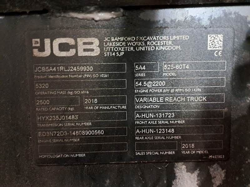 Teleskoplader za tip JCB 525-60 HIVIZ, Gebrauchtmaschine u Waregem (Slika 11)