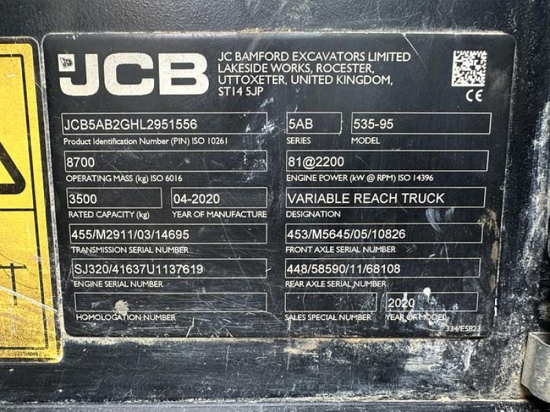 Teleskoplader типа JCB 535-95, Gebrauchtmaschine в Brunn an der Wild (Фотография 7)