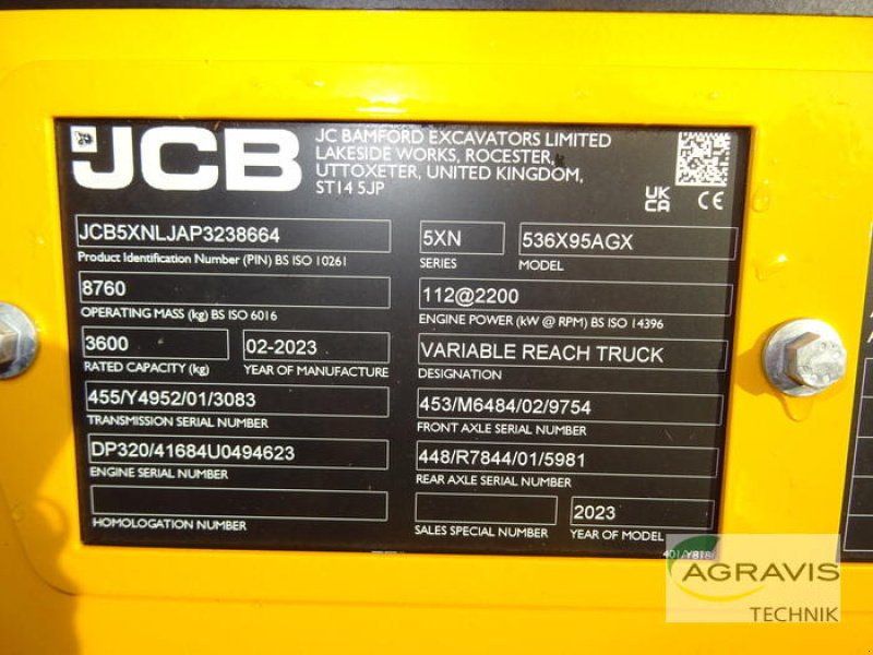 Teleskoplader του τύπου JCB 536-95 AGRI XTRA STUFE V, Gebrauchtmaschine σε Uelzen (Φωτογραφία 7)