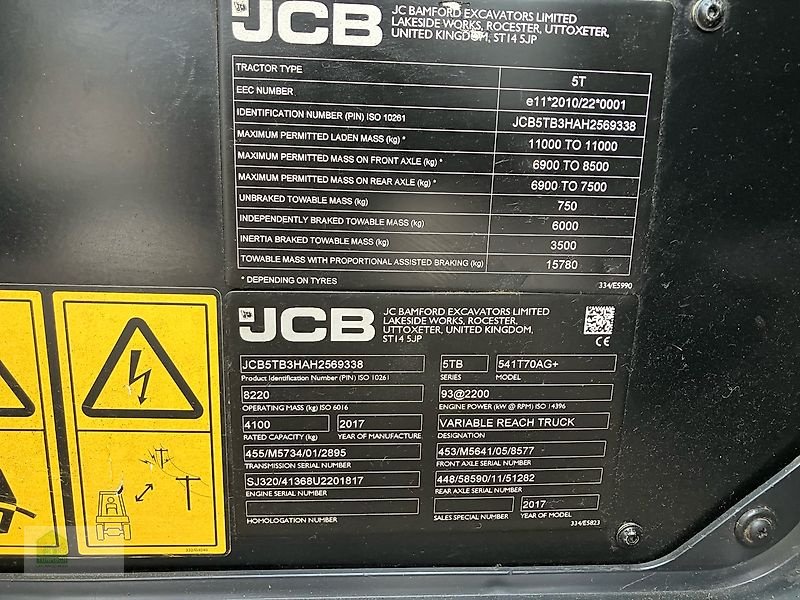 Teleskoplader typu JCB 541-70 Agri Plus *Top Zustand*, Gebrauchtmaschine v Salsitz (Obrázok 29)