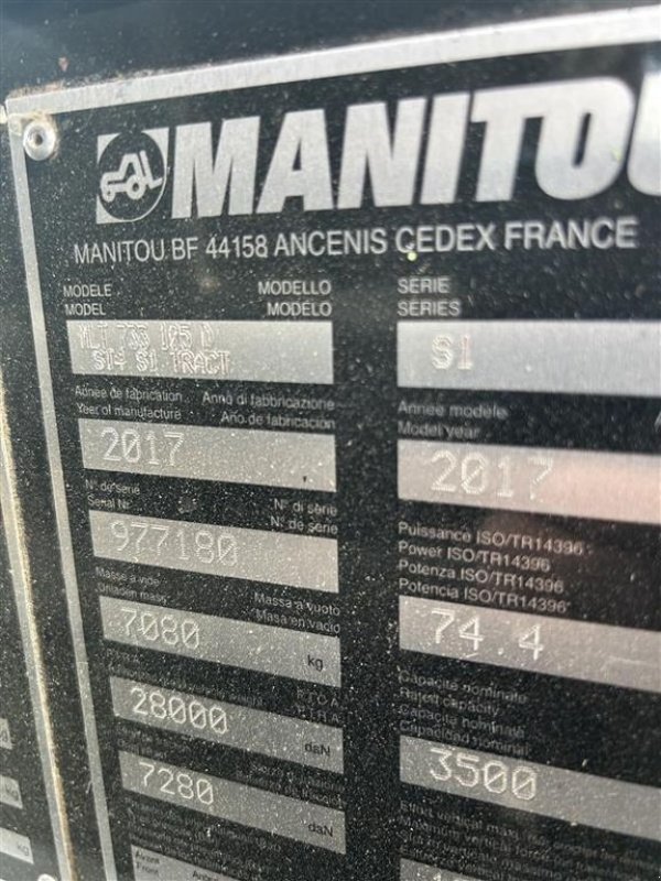 Teleskoplader des Typs Manitou MLT 733 105 D, Gebrauchtmaschine in Eisgarn (Bild 4)