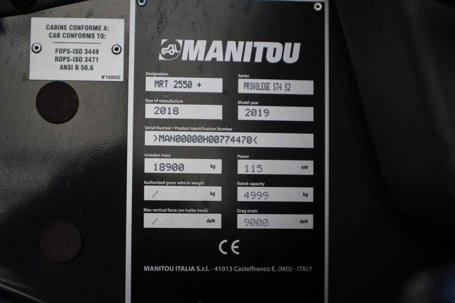 Teleskoplader типа Manitou MRT2550+ met drukcabine Valid inspection, *Guarant, Gebrauchtmaschine в Groenlo (Фотография 7)
