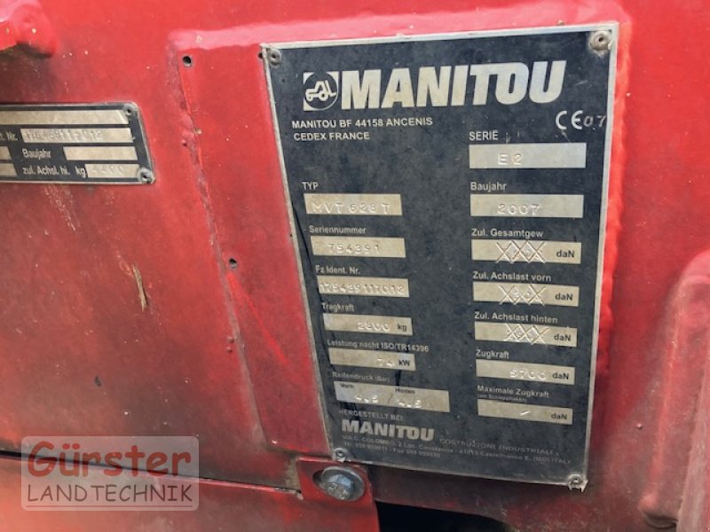 Teleskoplader типа Manitou MVT 628 T, Gebrauchtmaschine в Mitterfels (Фотография 5)