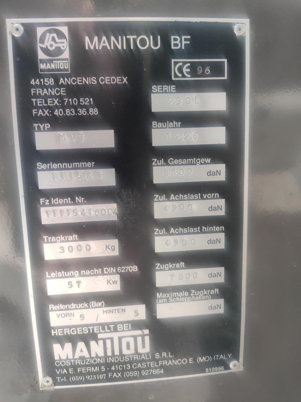 Teleskoplader tip Manitou MVT930, Gebrauchtmaschine in Schopfloch (Poză 6)