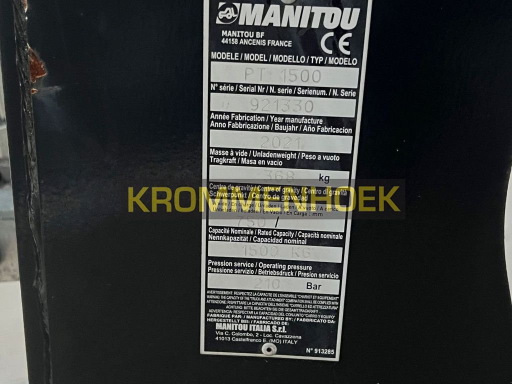 Teleskoplader типа Manitou PT 1500, Gebrauchtmaschine в Apeldoorn (Фотография 10)