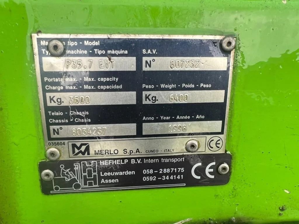 Teleskoplader del tipo Merlo P35.7 EVT Perkins Diesel 3.5 ton Verreiker, Gebrauchtmaschine en VEEN (Imagen 3)