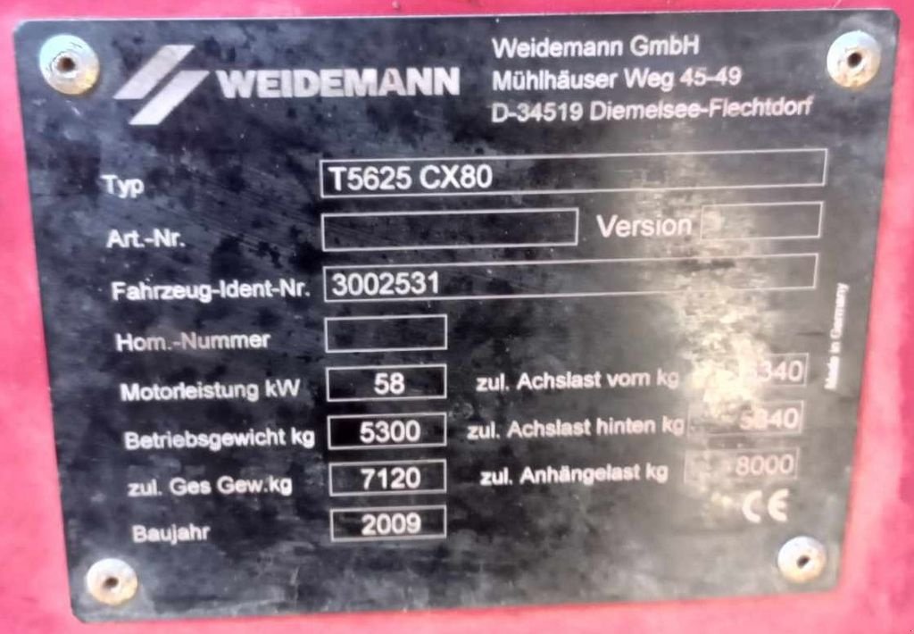 Teleskoplader Türe ait Weidemann  T 5625, Gebrauchtmaschine içinde Villach/Zauchen (resim 7)