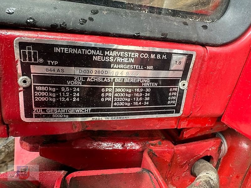 Traktor Türe ait Case IHC 844 XL Allrad Schlepper Traktor – TÜV Neu inkl. MwSt., Gebrauchtmaschine içinde Fitzen (resim 11)