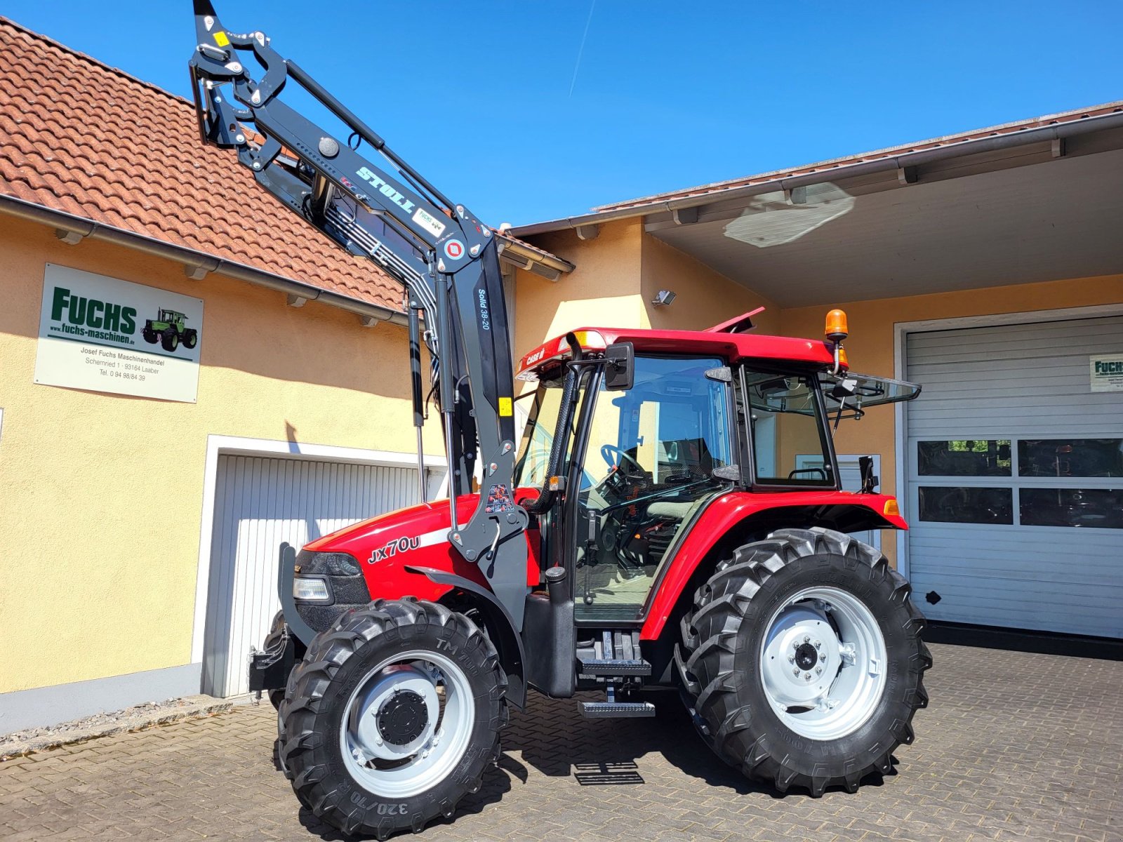 Traktor des Typs Case JX 70U mit neuem Stoll-Industriefrontlader, Gebrauchtmaschine in Laaber (Bild 1)