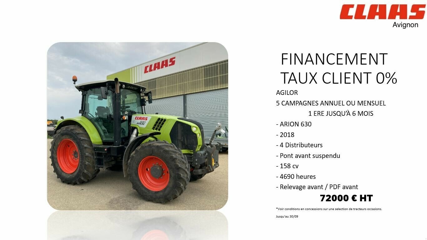 Traktor Türe ait CLAAS ARION 630 CIS, Gebrauchtmaschine içinde SAINT ANDIOL (resim 1)