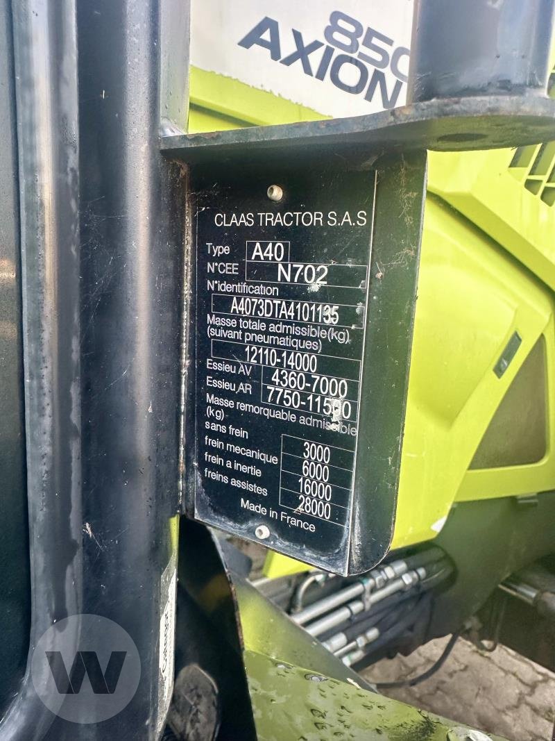 Traktor za tip CLAAS Axion 850, Gebrauchtmaschine u Bützow (Slika 5)