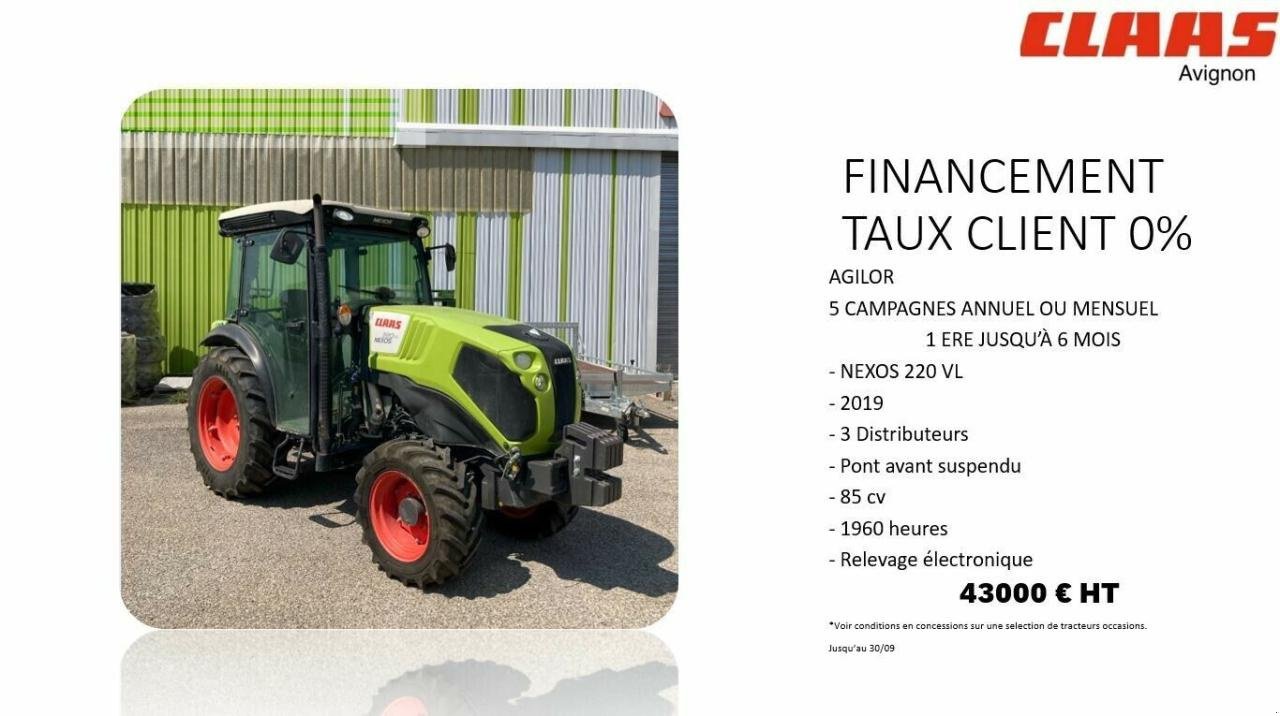 Traktor типа CLAAS nexos 220 vl cabine a rm VL, Gebrauchtmaschine в ST ANDIOL (Фотография 1)