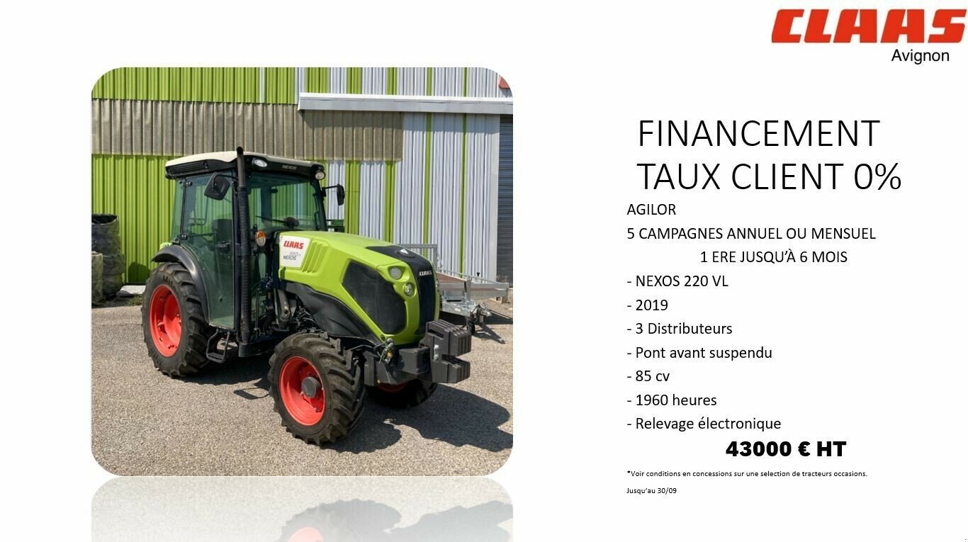 Traktor a típus CLAAS NEXOS 220 VL CABINE A RM, Gebrauchtmaschine ekkor: SAINT ANDIOL (Kép 1)