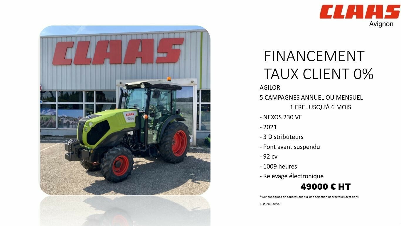 Traktor от тип CLAAS NEXOS 230 VE CABINE 4RM T4I, Gebrauchtmaschine в SAINT ANDIOL (Снимка 1)