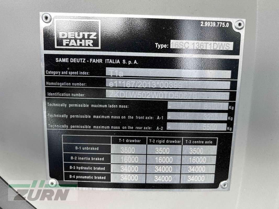 Traktor typu Deutz-Fahr 6135C TTV Warrior, Gebrauchtmaschine w Holzgünz - Schwaighausen (Zdjęcie 19)