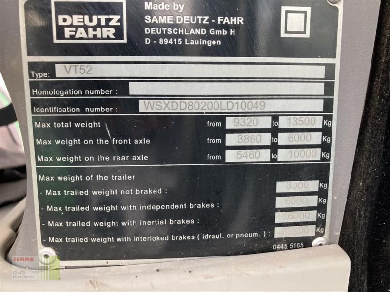 Traktor Türe ait Deutz-Fahr AGROTRON 7250 TTV, Gebrauchtmaschine içinde Vohburg (resim 29)