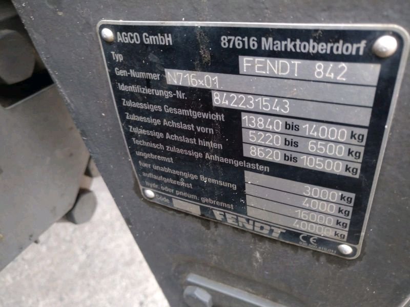 Traktor типа Fendt 828 Vario Profi Plus S4, Gebrauchtmaschine в Liebenwalde (Фотография 10)