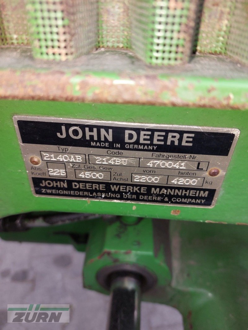 Traktor des Typs John Deere 2140, Gebrauchtmaschine in Emskirchen (Bild 15)