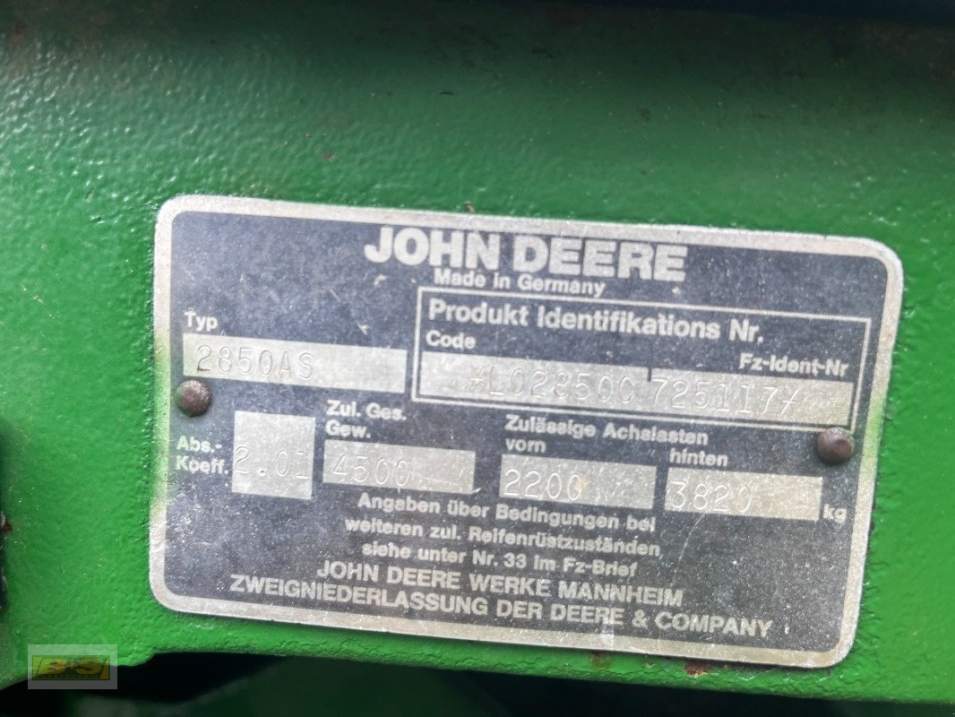 Traktor του τύπου John Deere 2850, Gebrauchtmaschine σε Grabow (Φωτογραφία 10)