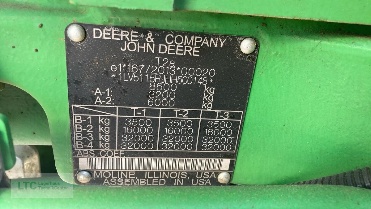 Traktor типа John Deere 5115R, Gebrauchtmaschine в Eggendorf (Фотография 21)