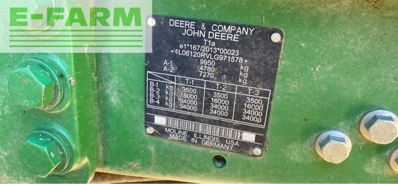 Traktor Türe ait John Deere 6120r -, Gebrauchtmaschine içinde Ytrac (resim 4)