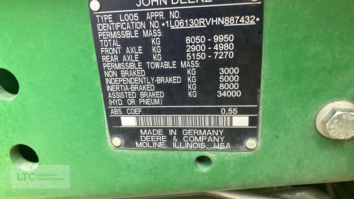 Traktor des Typs John Deere 6130R, Gebrauchtmaschine in Redlham (Bild 21)