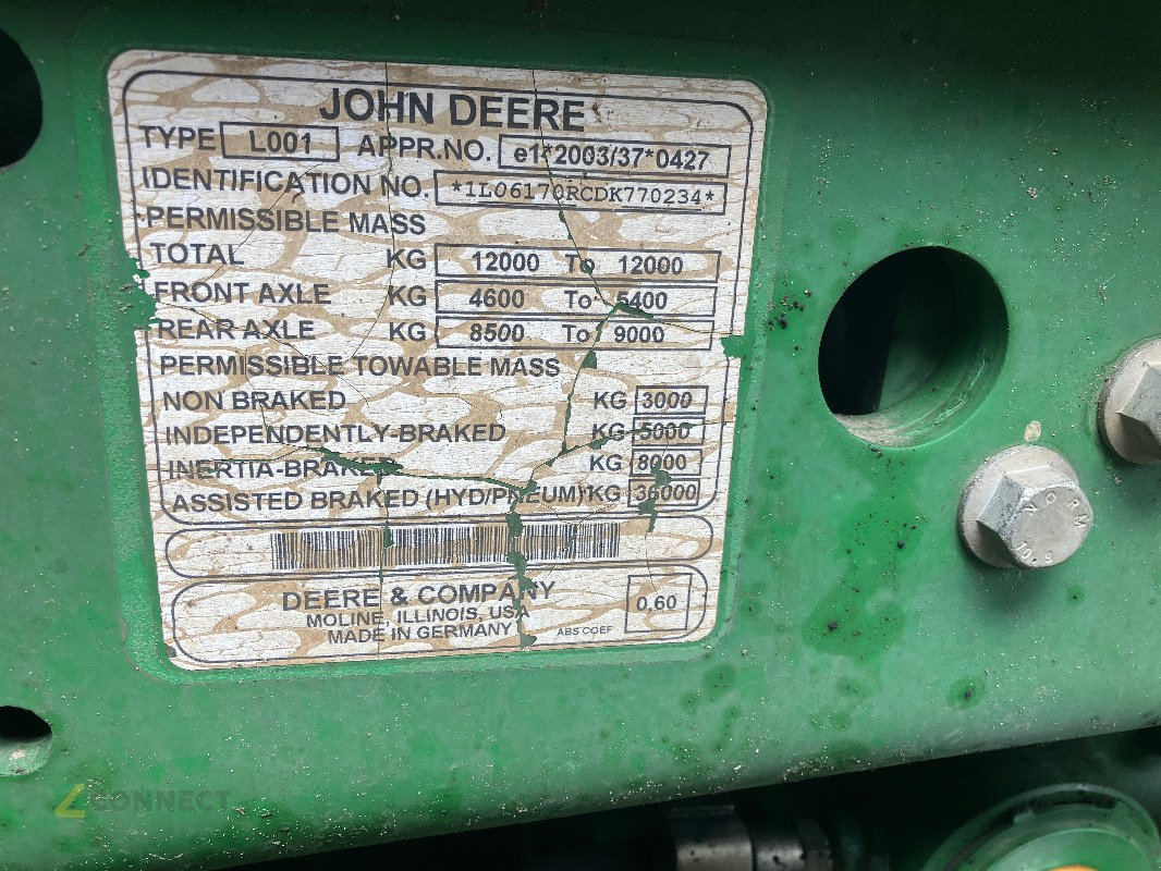 Traktor типа John Deere 6170R, Gebrauchtmaschine в Sonnewalde (Фотография 7)